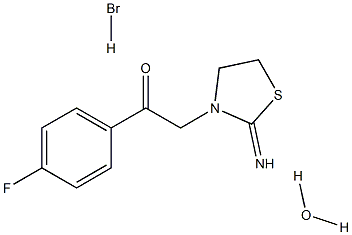 1-(4-fluorophenyl)-2-(2-imino-1,3-thiazolan-3-yl)ethan-1-one hydrobromidehydrate 结构式