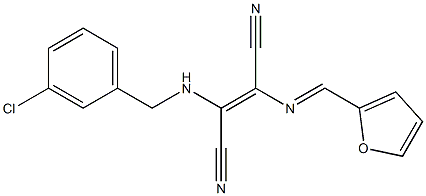 2-[(3-chlorobenzyl)amino]-3-[(2-furylmethylidene)amino]but-2-enedinitrile 结构式