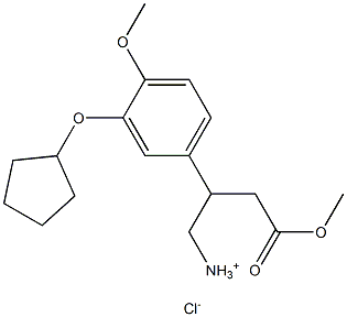 2-[3-(cyclopentyloxy)-4-methoxyphenyl]-4-methoxy-4-oxo-1-butanaminium chloride 结构式