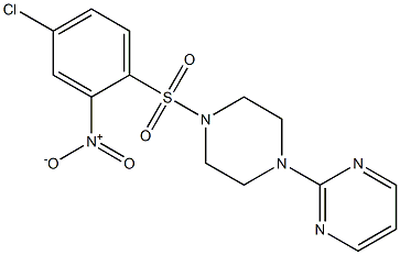 2-{4-[(4-chloro-2-nitrophenyl)sulfonyl]piperazino}pyrimidine 结构式