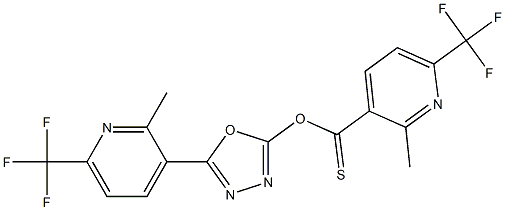 5-[2-methyl-6-(trifluoromethyl)-3-pyridyl]-1,3,4-oxadiazol-2-yl 2-methyl-6-(trifluoromethyl)pyridine-3-carbothioate 结构式