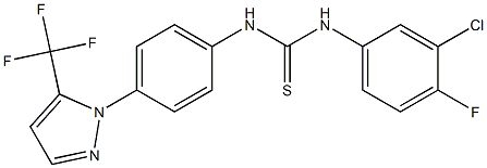 N-(3-chloro-4-fluorophenyl)-N'-{4-[5-(trifluoromethyl)-1H-pyrazol-1-yl]phenyl}thiourea 结构式