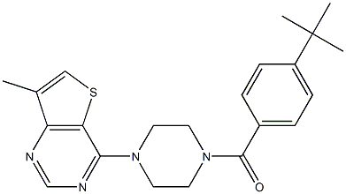 [4-(tert-butyl)phenyl][4-(7-methylthieno[3,2-d]pyrimidin-4-yl)piperazino]methanone 结构式