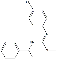 1-chloro-4-({(E)-(methylsulfanyl)[(1-phenylethyl)amino]methylidene}amino)benzene 结构式