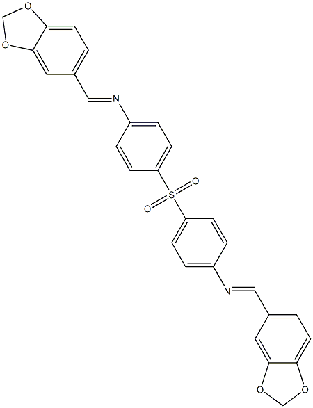 N1-(1,3-benzodioxol-5-ylmethylidene)-4-({4-[(1,3-benzodioxol-5-ylmethylidene)amino]phenyl}sulfonyl)aniline 结构式