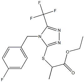 ethyl 2-{[4-(4-fluorobenzyl)-5-(trifluoromethyl)-4H-1,2,4-triazol-3-yl]sulfanyl}propanoate 结构式