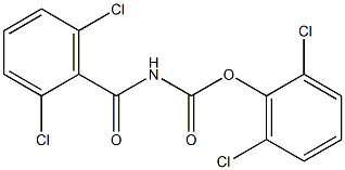 2,6-dichlorophenyl N-(2,6-dichlorobenzoyl)carbamate 结构式