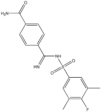 4-[{[(4-fluoro-3,5-dimethylphenyl)sulfonyl]amino}(imino)methyl]benzamide 结构式