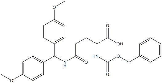 2-{[(benzyloxy)carbonyl]amino}-5-{[di(4-methoxyphenyl)methyl]amino}-5-oxopentanoic acid 结构式