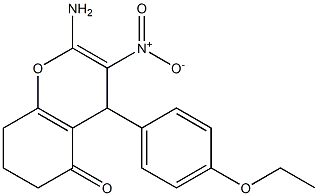 2-amino-4-(4-ethoxyphenyl)-3-nitro-4,6,7,8-tetrahydro-5H-chromen-5-one 结构式