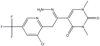 5-{2-[3-chloro-5-(trifluoromethyl)-2-pyridinyl]ethanehydrazonoyl}-1,3-dimethyl-2,4(1H,3H)-pyrimidinedione 结构式