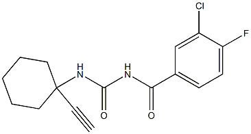 N-(3-chloro-4-fluorobenzoyl)-N'-(1-eth-1-ynylcyclohexyl)urea 结构式