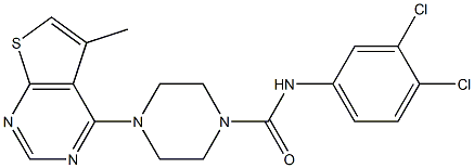 N1-(3,4-dichlorophenyl)-4-(5-methylthieno[2,3-d]pyrimidin-4-yl)piperazine-1-carboxamide 结构式