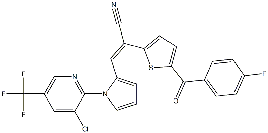 3-{1-[3-chloro-5-(trifluoromethyl)-2-pyridinyl]-1H-pyrrol-2-yl}-2-[5-(4-fluorobenzoyl)-2-thienyl]acrylonitrile 结构式