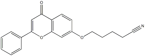 5-[(4-oxo-2-phenyl-4H-chromen-7-yl)oxy]pentanenitrile 结构式