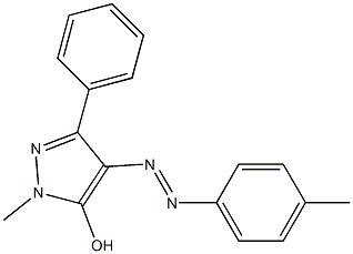 1-methyl-4-[2-(4-methylphenyl)diaz-1-enyl]-3-phenyl-1H-pyrazol-5-ol 结构式