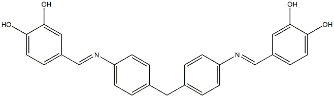 4-{[(4-{4-[(3,4-dihydroxybenzylidene)amino]benzyl}phenyl)imino]methyl}benzene-1,2-diol 结构式