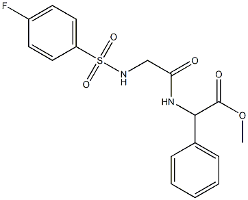 methyl 2-[(2-{[(4-fluorophenyl)sulfonyl]amino}acetyl)amino]-2-phenylacetate 结构式