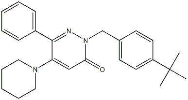 2-[4-(tert-butyl)benzyl]-6-phenyl-5-piperidino-3(2H)-pyridazinone 结构式