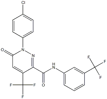 1-(4-chlorophenyl)-6-oxo-4-(trifluoromethyl)-N-[3-(trifluoromethyl)phenyl]-1,6-dihydro-3-pyridazinecarboxamide 结构式