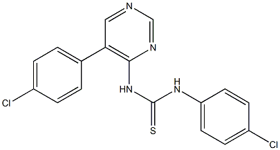 N-(4-chlorophenyl)-N'-[5-(4-chlorophenyl)pyrimidin-4-yl]thiourea 结构式