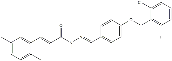(E)-N'-((E)-{4-[(2-chloro-6-fluorobenzyl)oxy]phenyl}methylidene)-3-(2,5-dimethylphenyl)-2-propenohydrazide 结构式