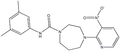 N1-(3,5-dimethylphenyl)-4-(3-nitro-2-pyridyl)-1,4-diazepane-1-carboxamide 结构式