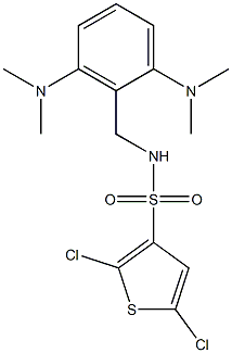 N3-[2,6-di(dimethylamino)benzyl]-2,5-dichlorothiophene-3-sulfonamide 结构式