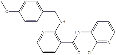 N-(2-chloro-3-pyridinyl)-2-[(4-methoxybenzyl)amino]nicotinamide 结构式