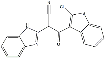 2-(1H-benzo[d]imidazol-2-yl)-3-(2-chlorobenzo[b]thiophen-3-yl)-3-oxopropanenitrile 结构式