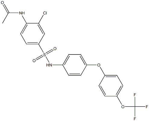 N1-[2-chloro-4-({4-[4-(trifluoromethoxy)phenoxy]anilino}sulfonyl)phenyl]acetamide 结构式