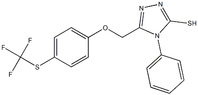 4-phenyl-5-({4-[(trifluoromethyl)thio]phenoxy}methyl)-4H-1,2,4-triazole-3-thiol 结构式