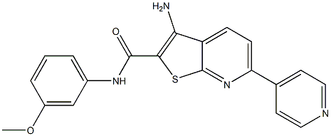 3-amino-N-(3-methoxyphenyl)-6-(4-pyridinyl)thieno[2,3-b]pyridine-2-carboxamide 结构式