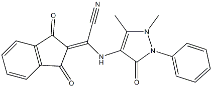 2-[(1,5-dimethyl-3-oxo-2-phenyl-2,3-dihydro-1H-pyrazol-4-yl)amino]-2-(1,3-dioxo-1,3-dihydro-2H-inden-2-yliden)acetonitrile 结构式