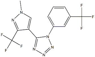 5-[1-methyl-3-(trifluoromethyl)-1H-pyrazol-4-yl]-1-[3-(trifluoromethyl)phenyl]-1H-1,2,3,4-tetraazole 结构式