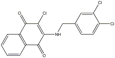 2-chloro-3-[(3,4-dichlorobenzyl)amino]naphthoquinone 结构式