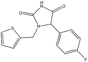 5-(4-fluorophenyl)-1-(2-thienylmethyl)imidazolidine-2,4-dione 结构式