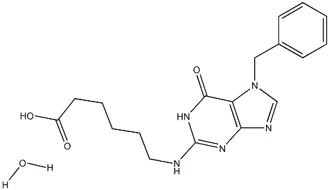 6-[(7-benzyl-6-oxo-6,7-dihydro-1H-purin-2-yl)amino]hexanoic acid monohydrate 结构式