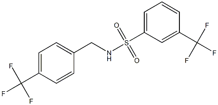 N1-[4-(trifluoromethyl)benzyl]-3-(trifluoromethyl)benzene-1-sulfonamide 结构式