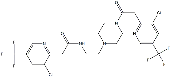 2-[3-chloro-5-(trifluoromethyl)-2-pyridinyl]-N-[2-(4-{2-[3-chloro-5-(trifluoromethyl)-2-pyridinyl]acetyl}piperazino)ethyl]acetamide 结构式