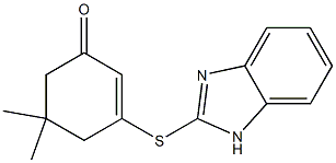 3-(1H-benzo[d]imidazol-2-ylthio)-5,5-dimethylcyclohex-2-en-1-one 结构式