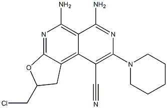 5,6-diamino-2-(chloromethyl)-8-piperidin-1-yl-1,2-dihydrofuro[2,3-c]-2,7-naphthyridine-9-carbonitrile 结构式