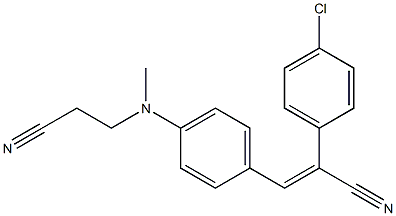2-(4-chlorophenyl)-3-{4-[(2-cyanoethyl)(methyl)amino]phenyl}acrylonitrile 结构式