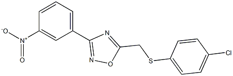 5-{[(4-chlorophenyl)thio]methyl}-3-(3-nitrophenyl)-1,2,4-oxadiazole 结构式