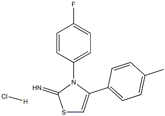 3-(4-fluorophenyl)-4-(4-methylphenyl)-2,3-dihydro-1,3-thiazol-2-imine hydrochloride 结构式