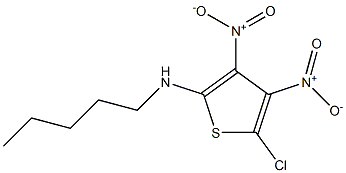 5-chloro-3,4-dinitro-N-pentyl-2-thiophenamine 结构式