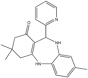 3,3,8-trimethyl-11-(2-pyridinyl)-2,3,4,5,10,11-hexahydro-1H-dibenzo[b,e][1,4]diazepin-1-one 结构式