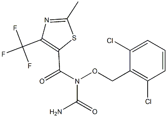 N-[(2,6-dichlorobenzyl)oxy]-N-{[2-methyl-4-(trifluoromethyl)-1,3-thiazol-5-yl]carbonyl}urea 结构式