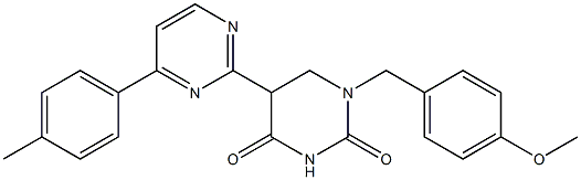 1-(4-methoxybenzyl)-5-[4-(4-methylphenyl)-2-pyrimidinyl]dihydro-2,4(1H,3H)-pyrimidinedione 结构式