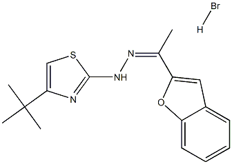 1-benzo[b]furan-2-ylethan-1-one 1-[4-(tert-butyl)-1,3-thiazol-2-yl]hydrazone hydrobromide 结构式